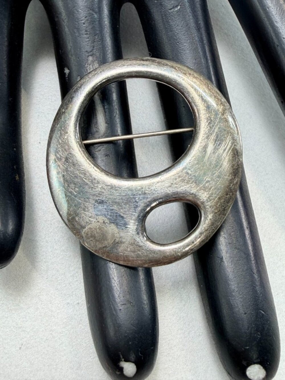 Nambe 50 Modernist Silver Plated Brooch Mid Century Abstract